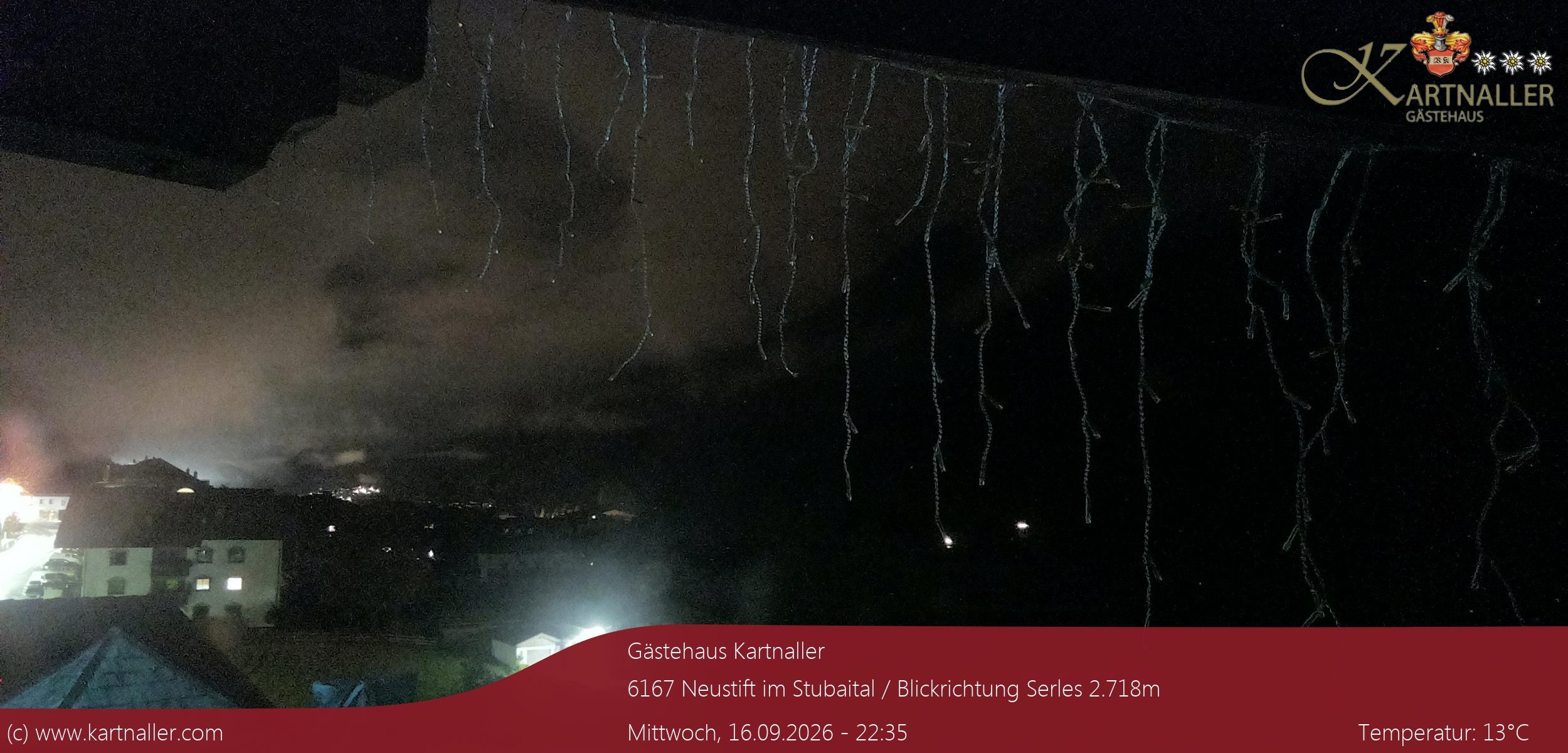 Archived image Webcam View to Neustift and Serles