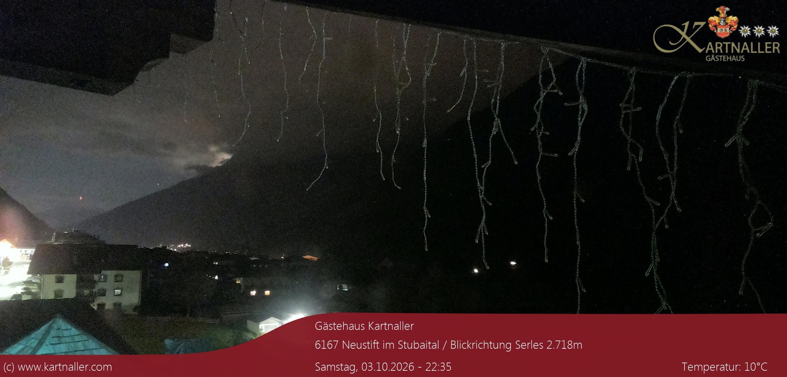 Archived image Webcam View to Neustift and Serles