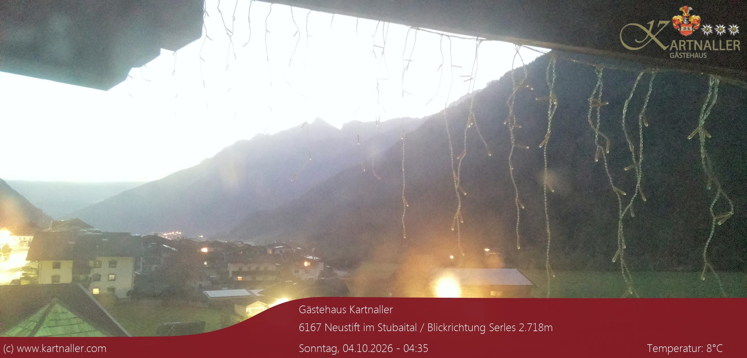 Archived image Webcam View to Neustift and Serles