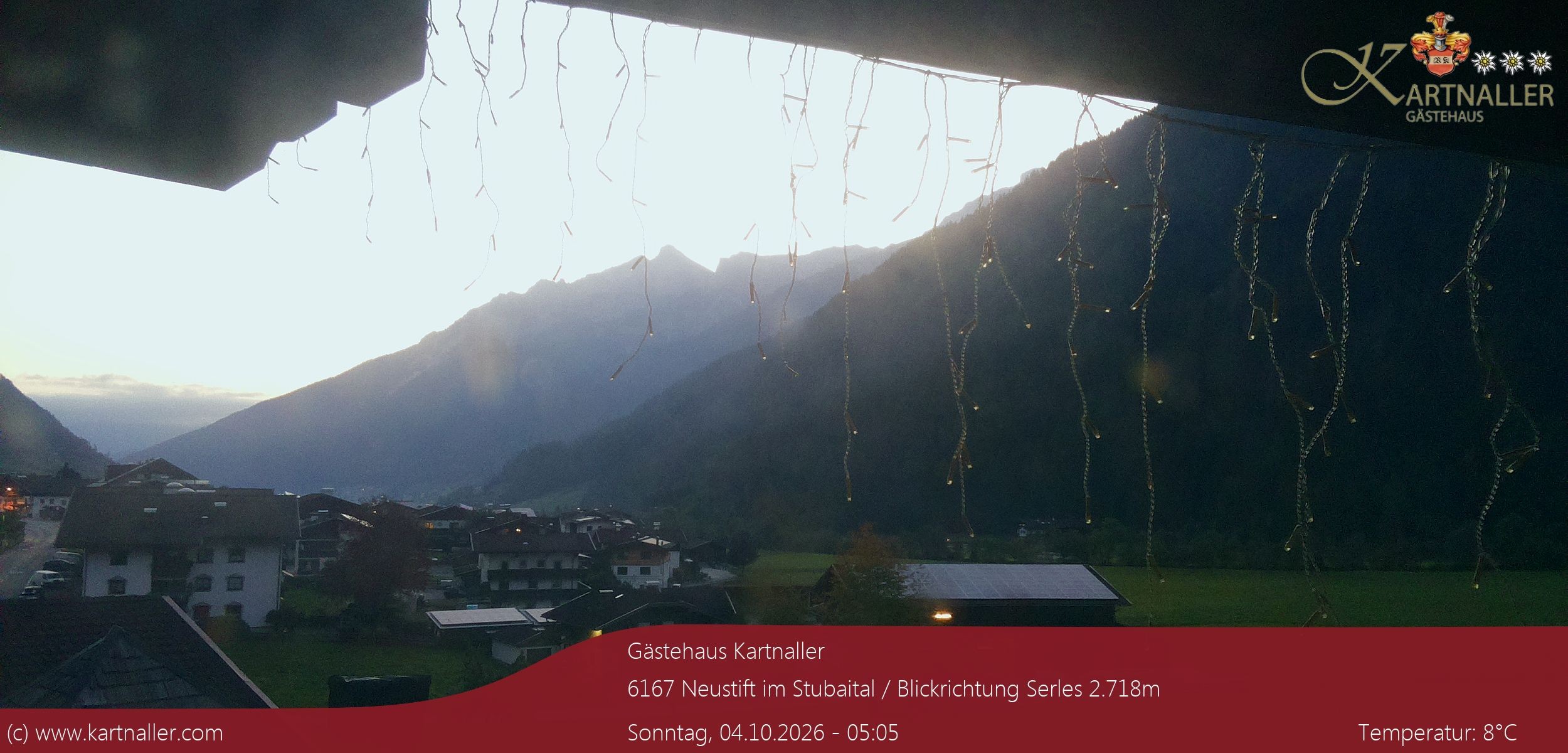 Archived image Webcam View to Neustift and Serles