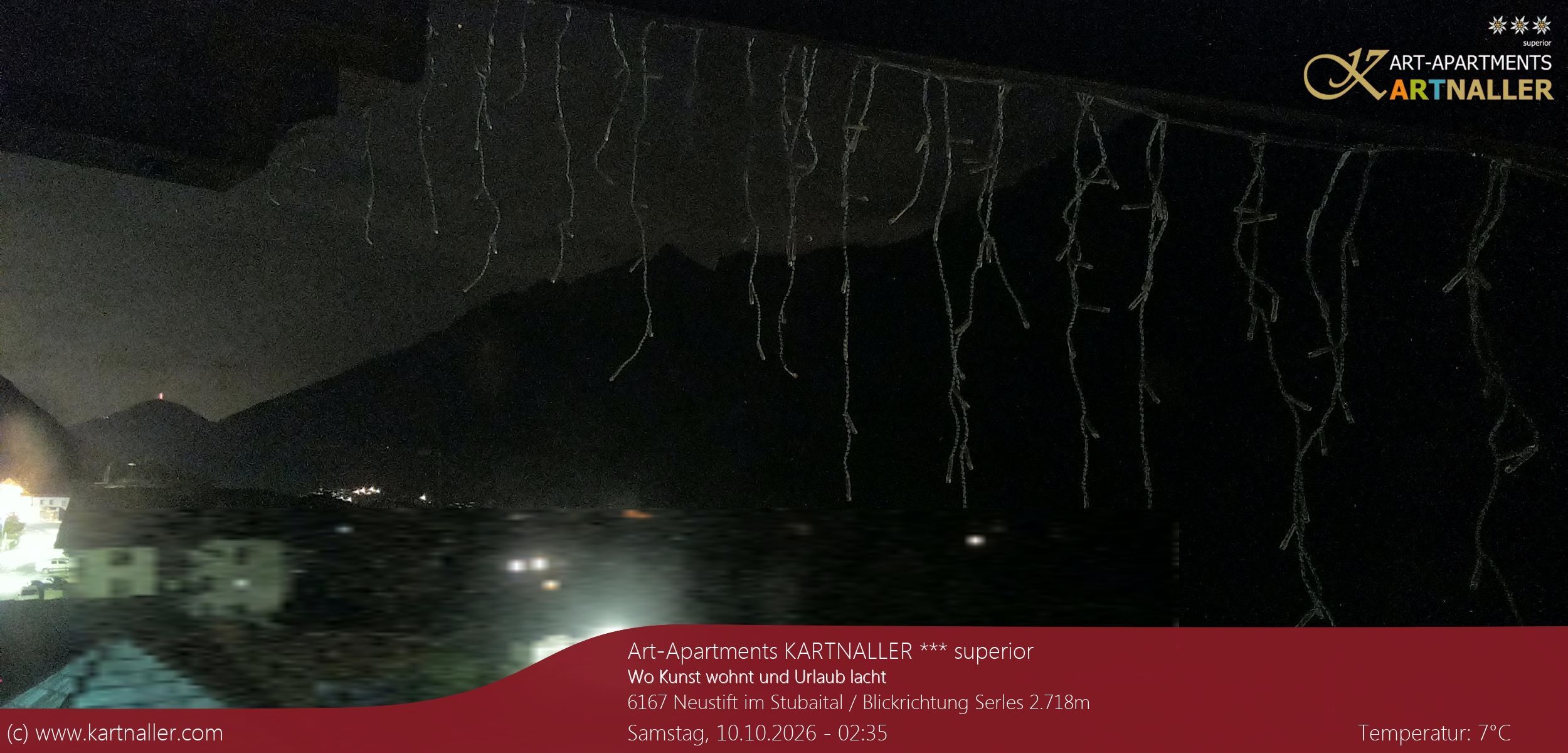 Archived image Webcam View to Neustift and Serles