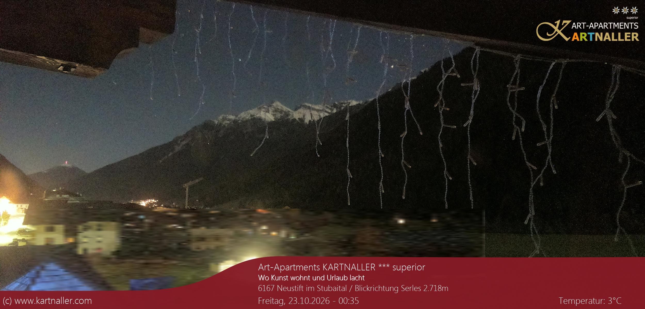 Archiv Foto Webcam Blick Neustift und Serles / Stubaital