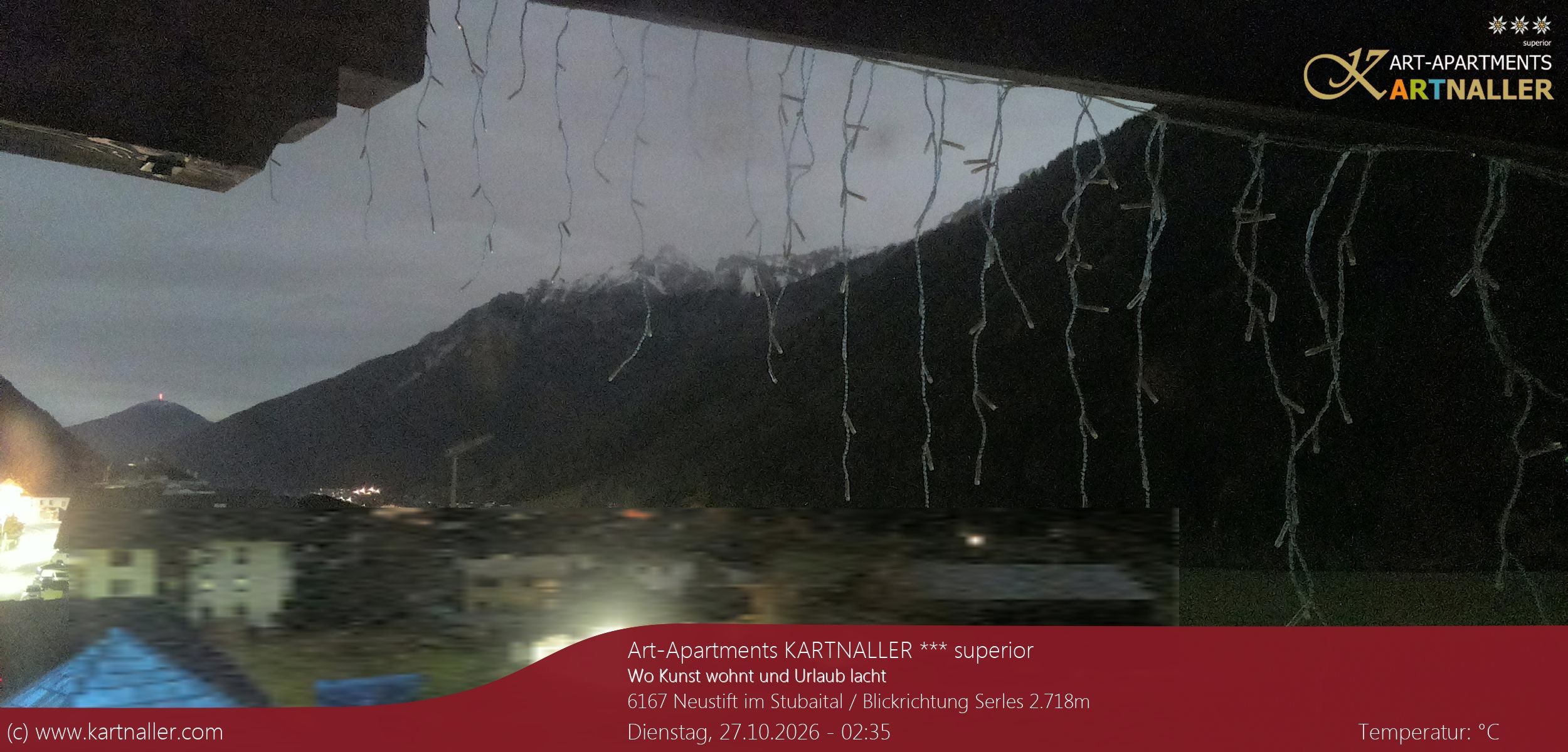 Archiv Foto Webcam Blick Neustift und Serles / Stubaital