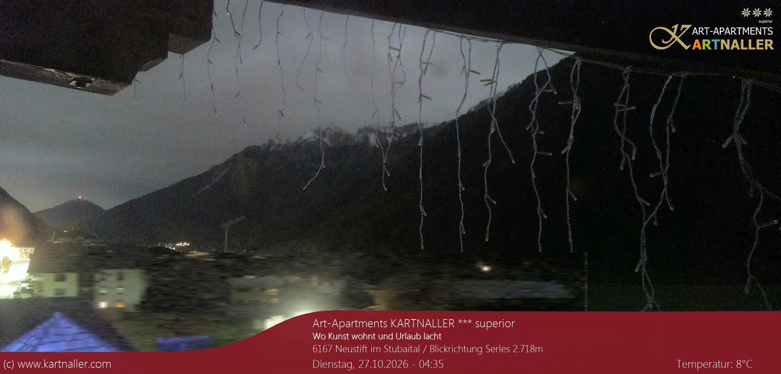 Archiv Foto Webcam Blick Neustift und Serles / Stubaital