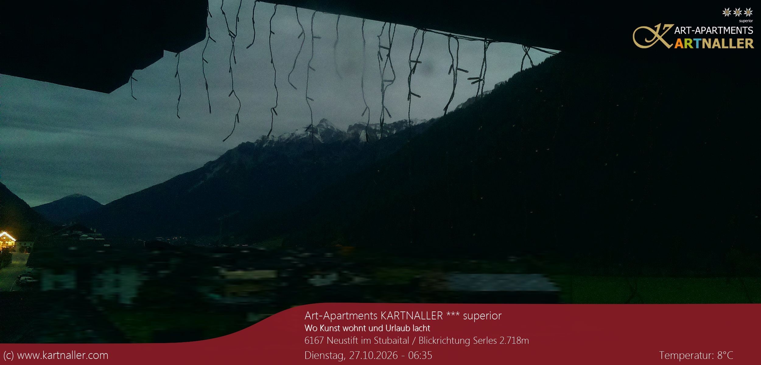 Archiv Foto Webcam Blick Neustift und Serles / Stubaital