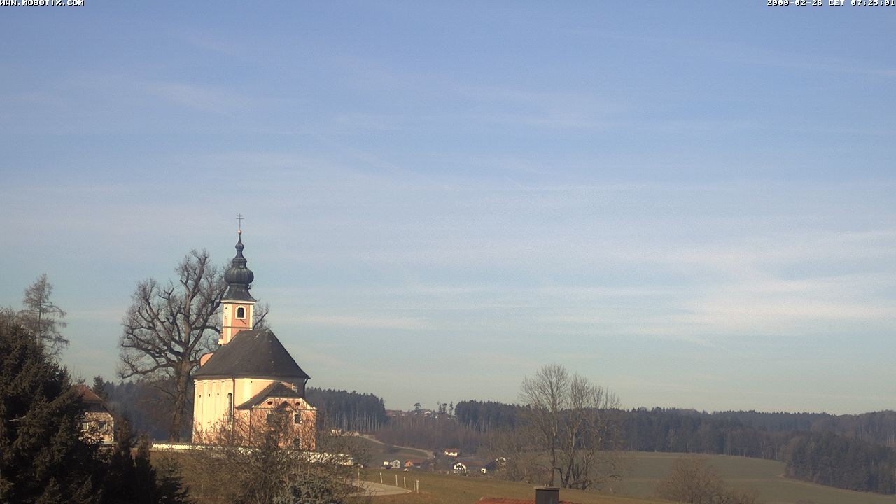Archived image Webcam Waging: Church of Pilgrimage Maria Mühlberg