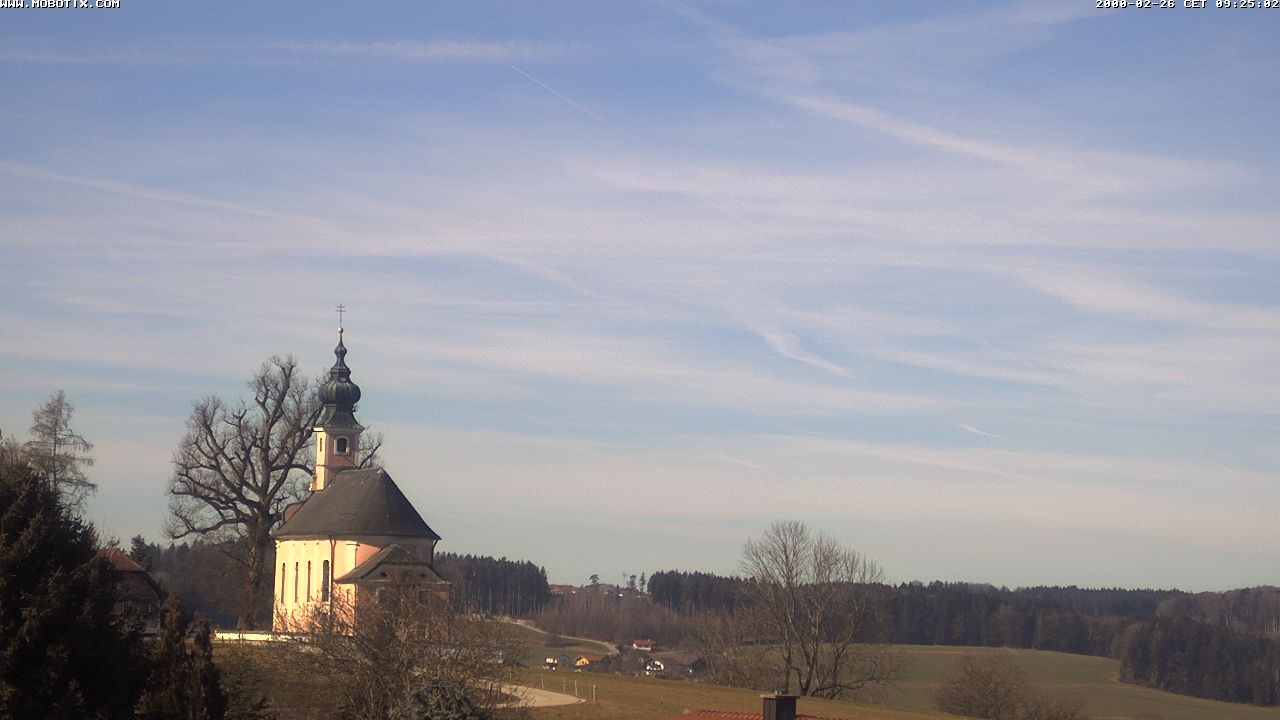 Archived image Webcam Waging: Church of Pilgrimage Maria Mühlberg