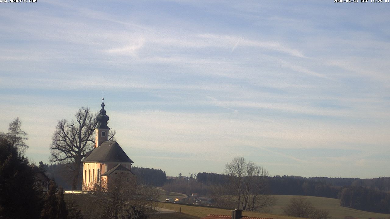 Archived image Webcam Waging: Church of Pilgrimage Maria Mühlberg