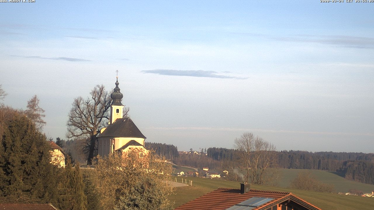 Archived image Webcam Waging: Church of Pilgrimage Maria Mühlberg