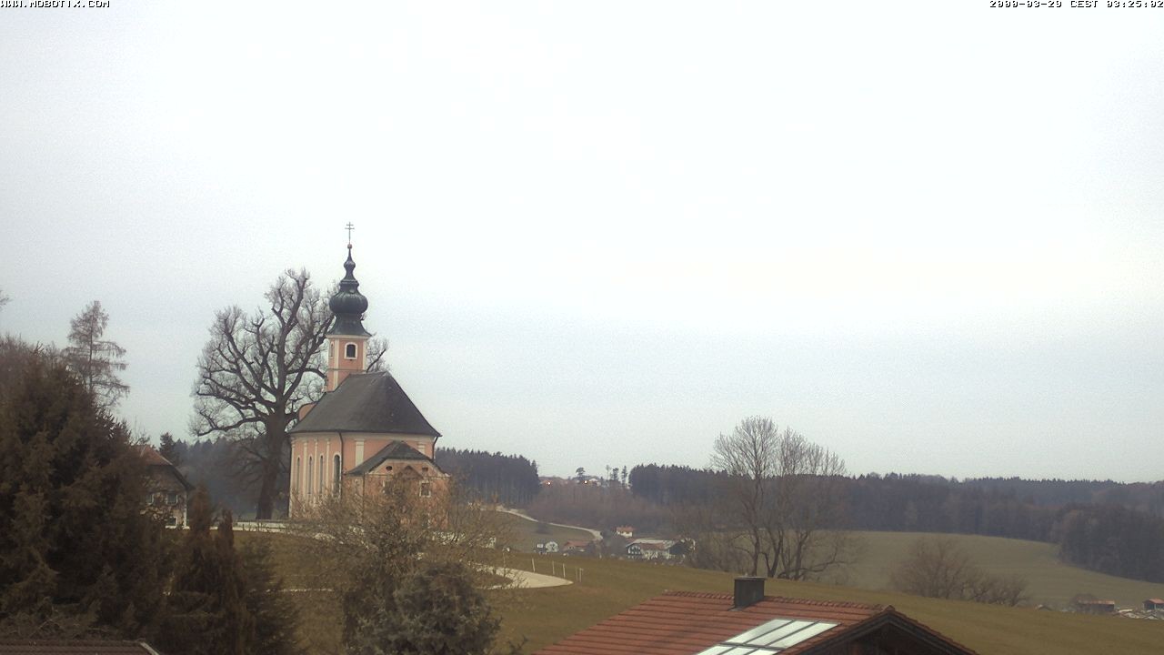 Archived image Webcam Waging: Church of Pilgrimage Maria Mühlberg