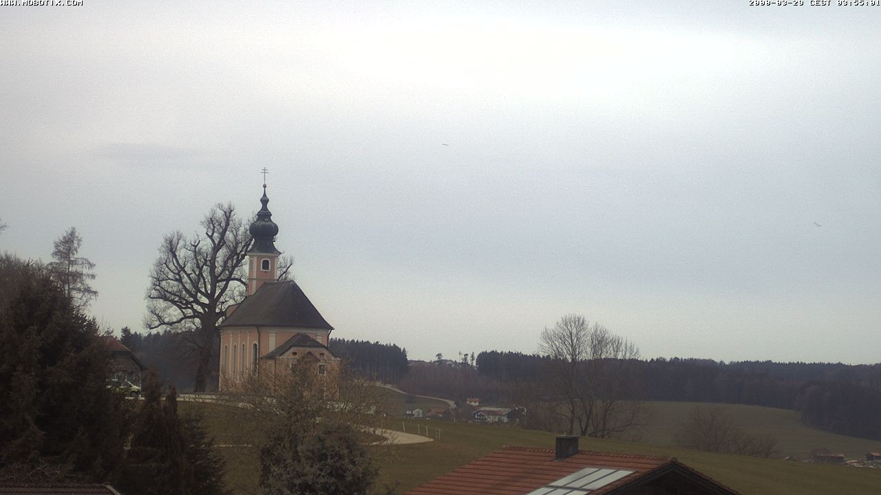 Archived image Webcam Waging: Church of Pilgrimage Maria Mühlberg