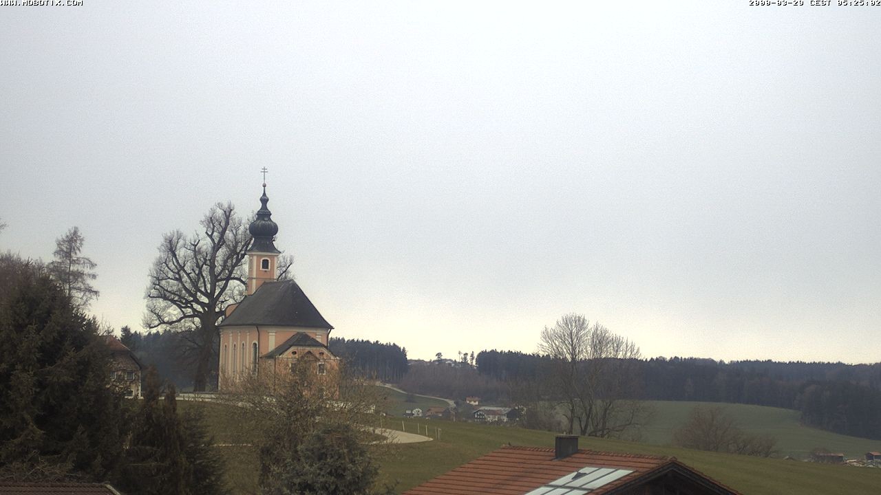 Archived image Webcam Waging: Church of Pilgrimage Maria Mühlberg