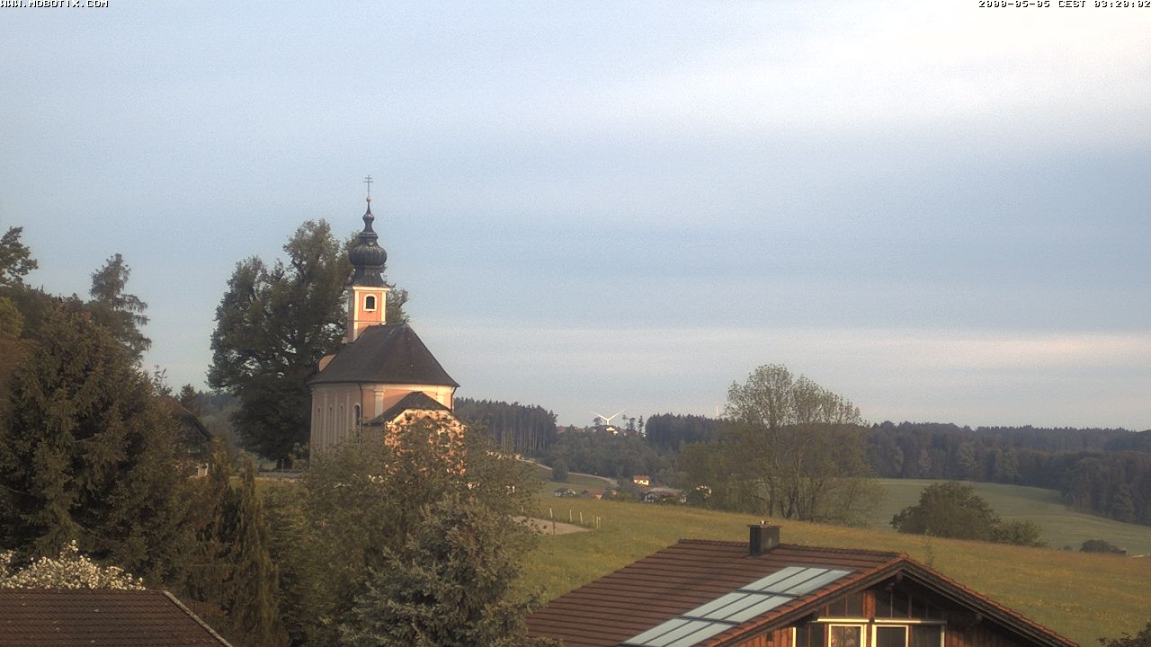 Archived image Webcam Waging: Church of Pilgrimage Maria Mühlberg