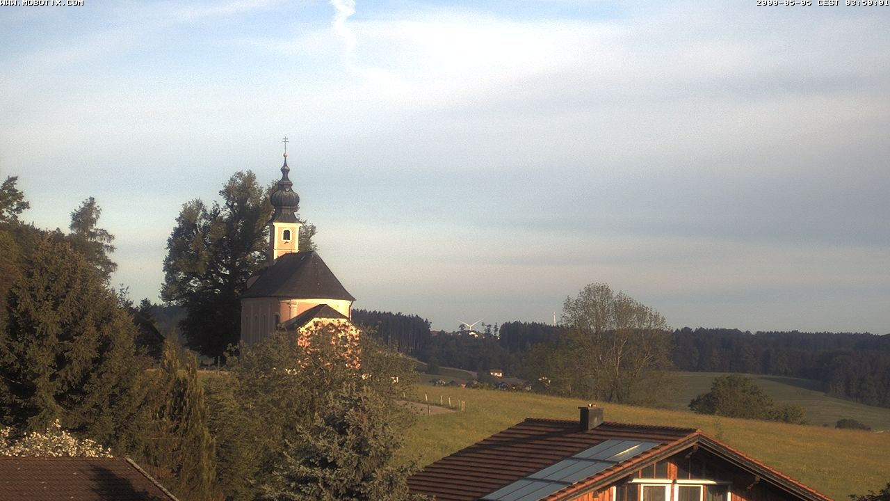 Archived image Webcam Waging: Church of Pilgrimage Maria Mühlberg