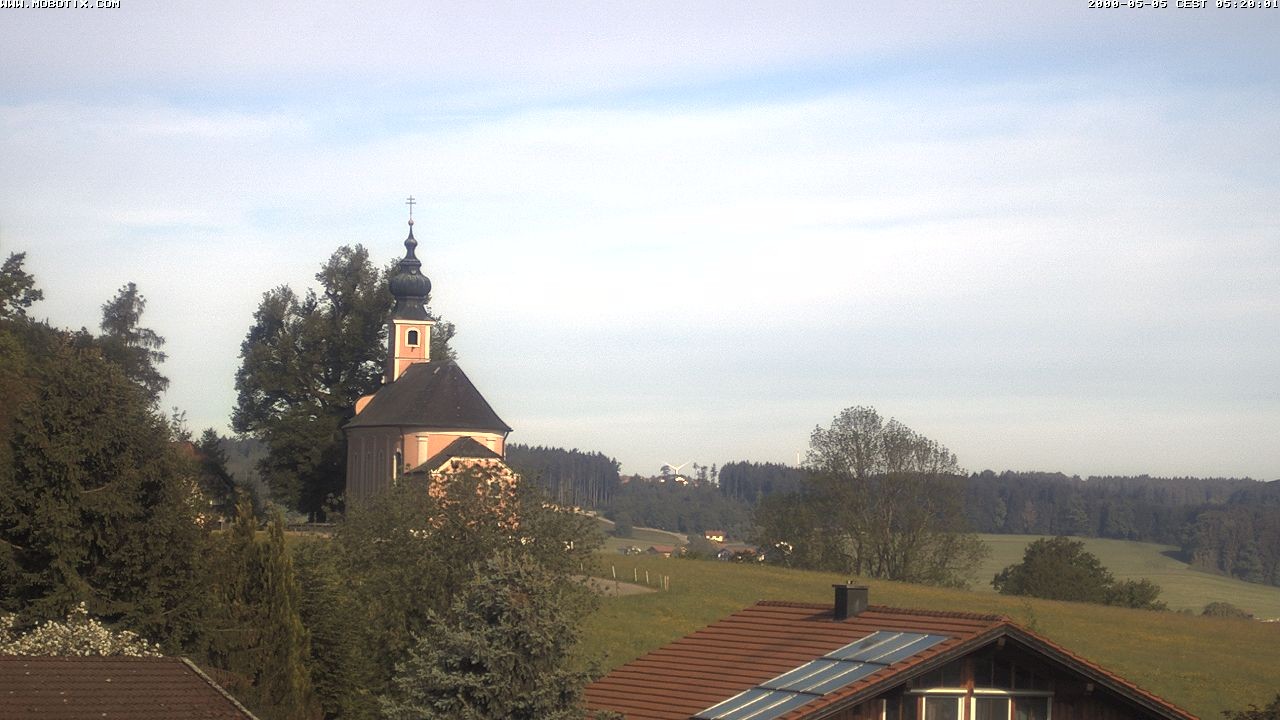 Archived image Webcam Waging: Church of Pilgrimage Maria Mühlberg