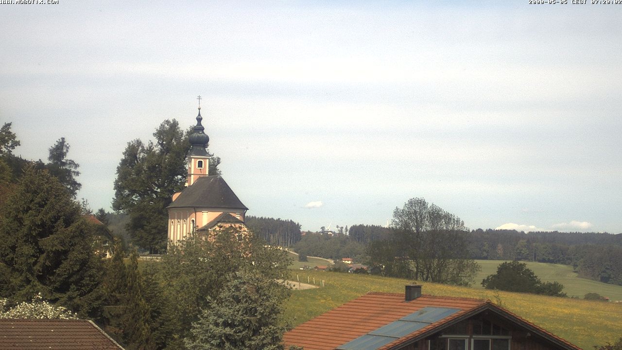 Archived image Webcam Waging: Church of Pilgrimage Maria Mühlberg