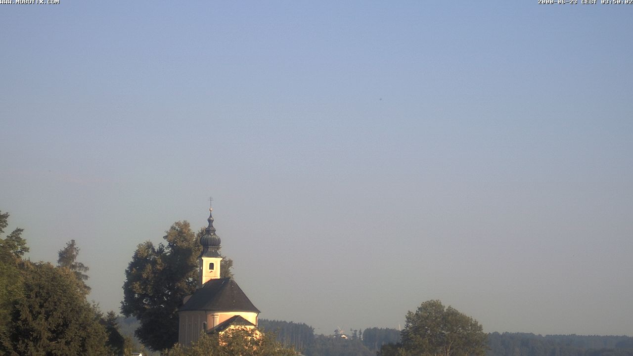 Archived image Webcam Waging: Church of Pilgrimage Maria Mühlberg