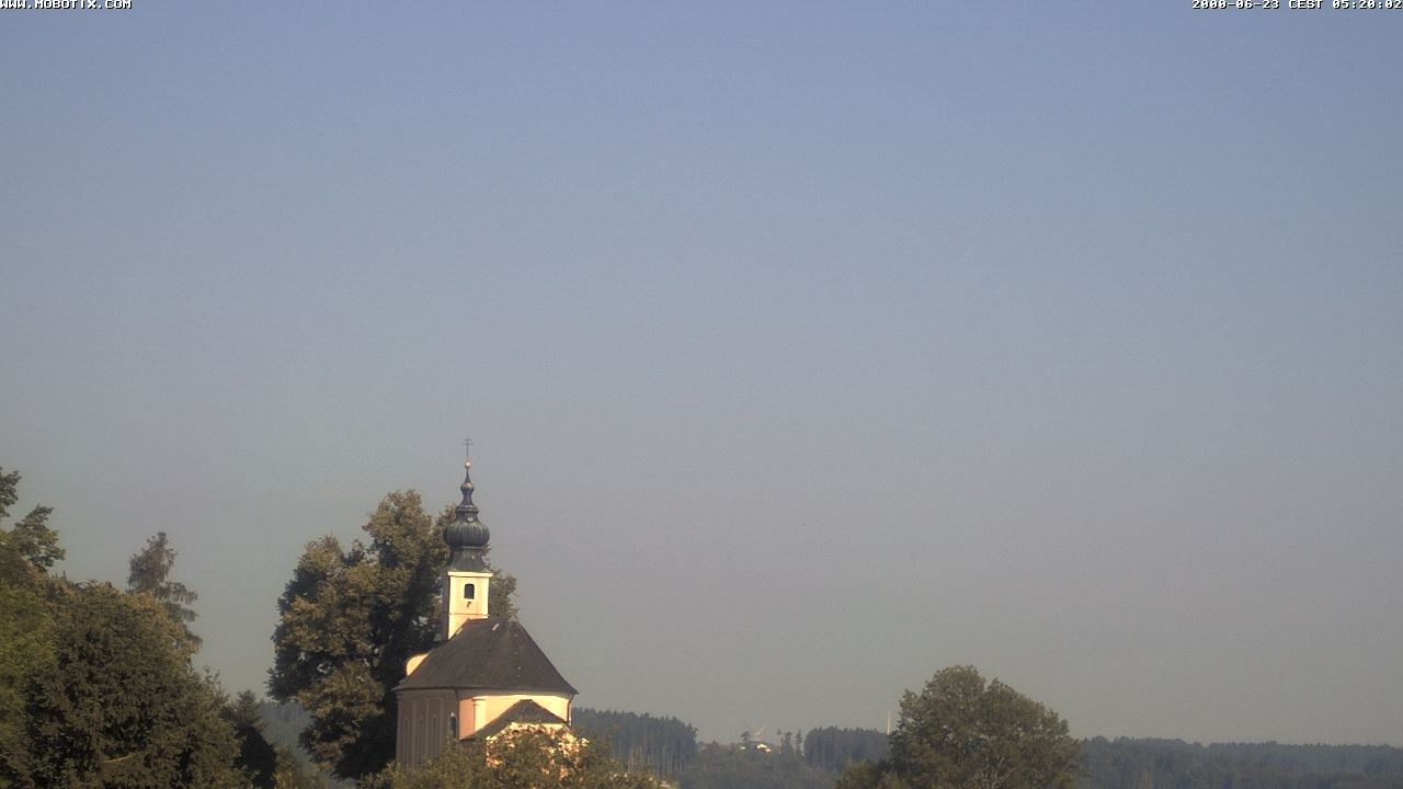 Archived image Webcam Waging: Church of Pilgrimage Maria Mühlberg
