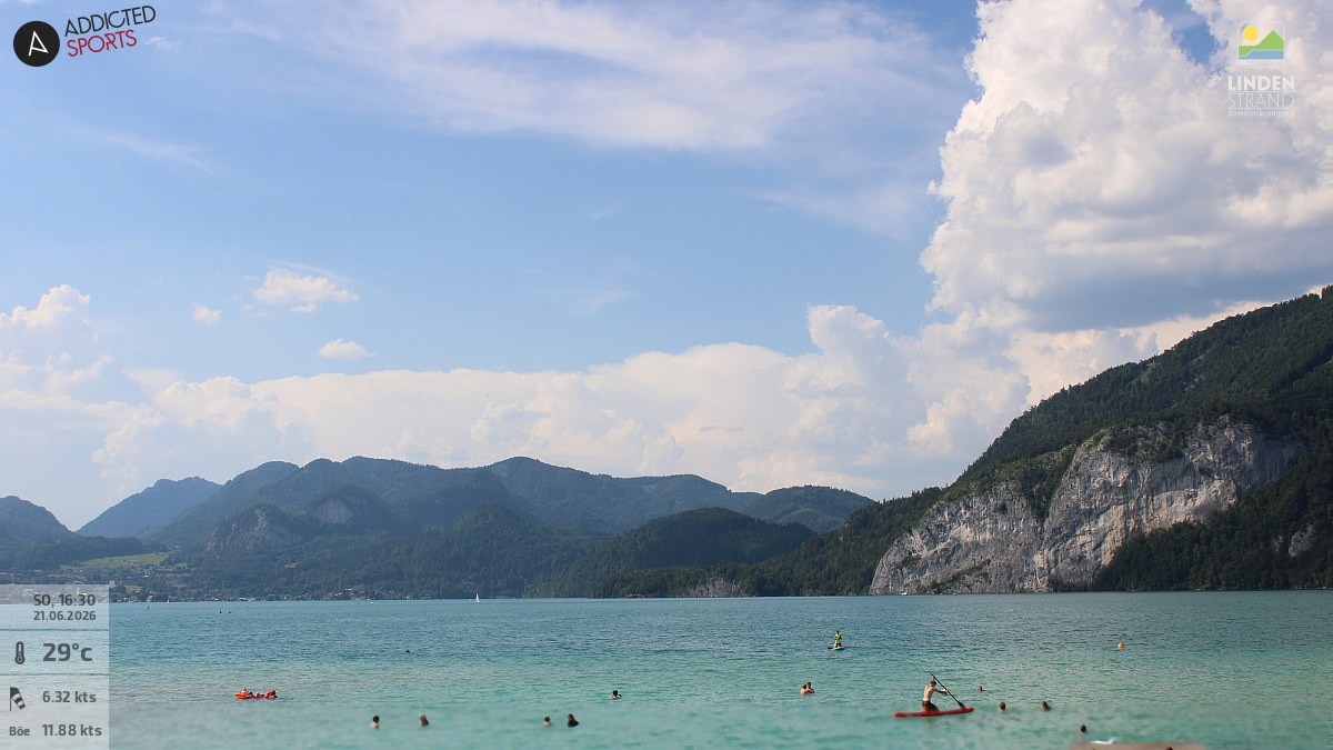 Archiv Foto Webcam Wolfgangsee - Lindenstrand
