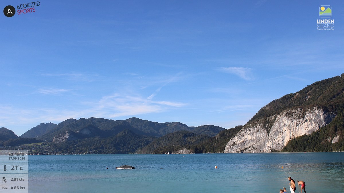 Archiv Foto Webcam Wolfgangsee - Lindenstrand