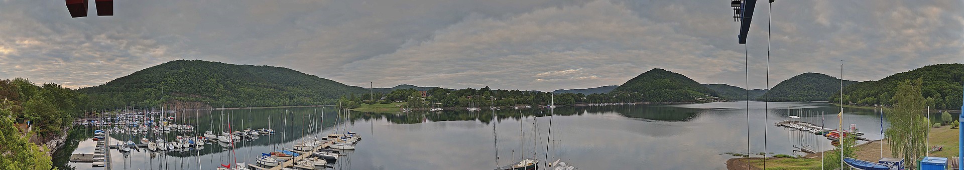 Archived image Webcam Lake Eder: Sailing Harbour Rehbach