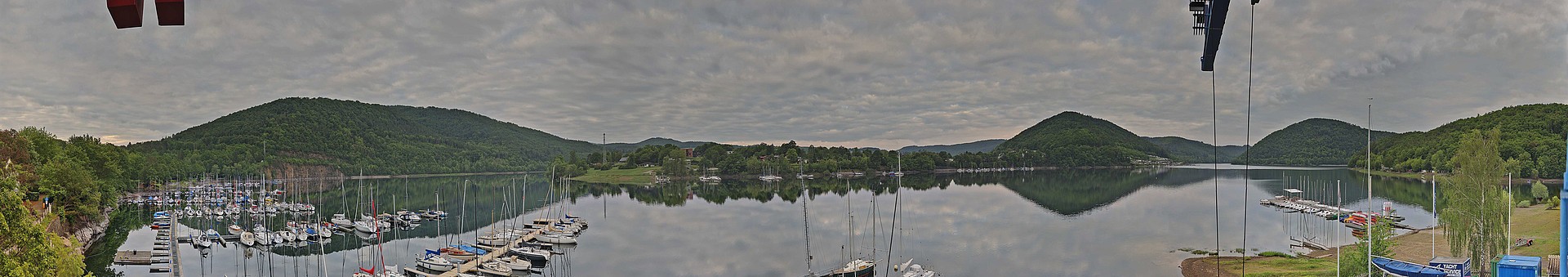 Archived image Webcam Lake Eder: Sailing Harbour Rehbach