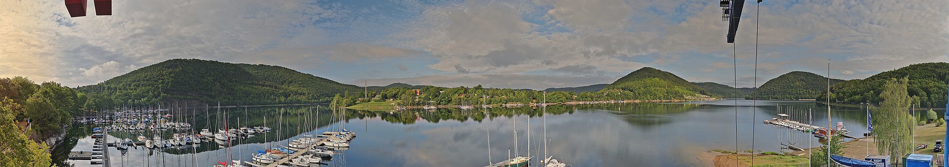 Archived image Webcam Lake Eder: Sailing Harbour Rehbach