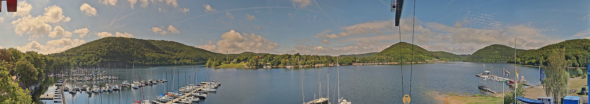 Archived image Webcam Lake Eder: Sailing Harbour Rehbach
