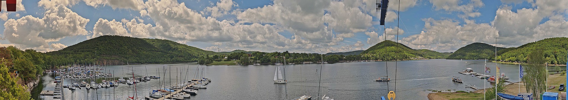 Archived image Webcam Lake Eder: Sailing Harbour Rehbach
