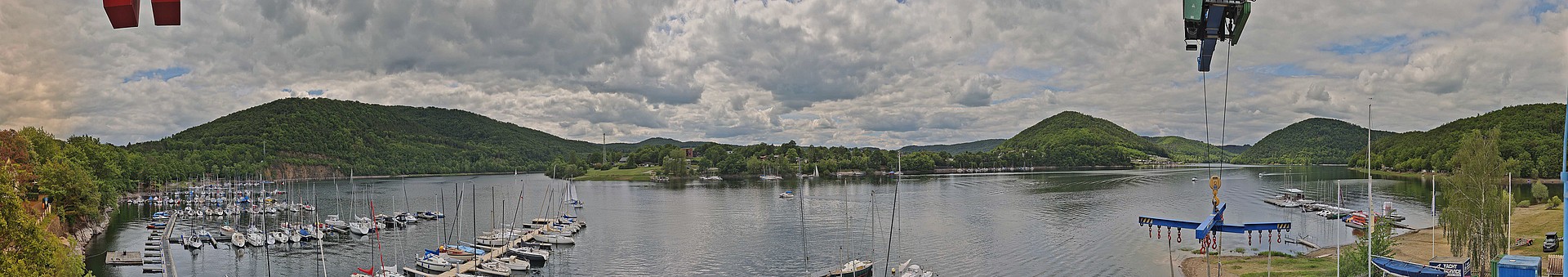 Archived image Webcam Lake Eder: Sailing Harbour Rehbach