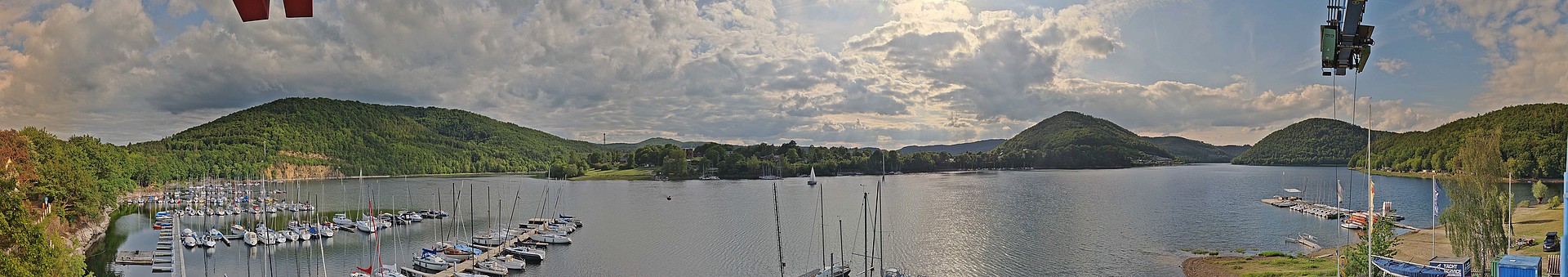 Archived image Webcam Lake Eder: Sailing Harbour Rehbach