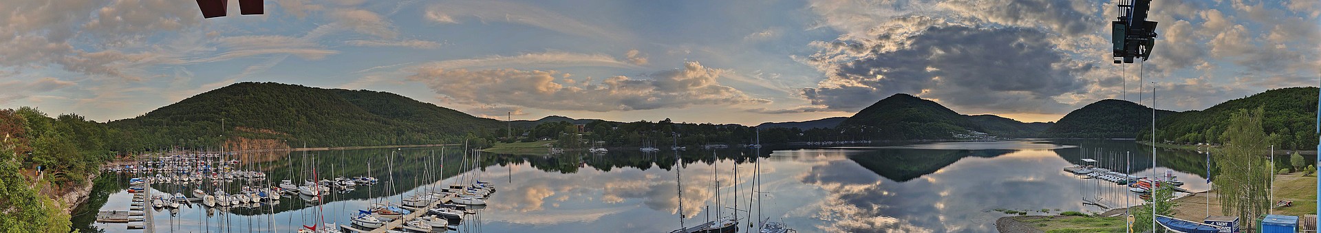 Archived image Webcam Lake Eder: Sailing Harbour Rehbach