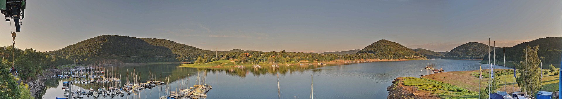 Archived image Webcam Lake Eder: Sailing Harbour Rehbach