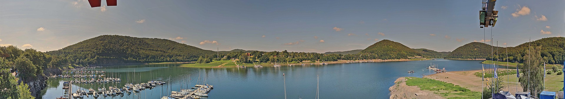 Archived image Webcam Lake Eder: Sailing Harbour Rehbach