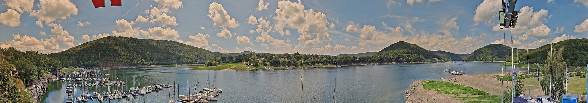 Archived image Webcam Lake Eder: Sailing Harbour Rehbach