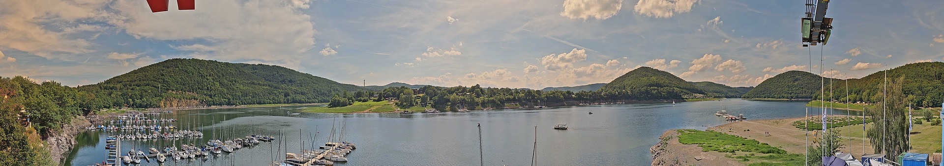 Archived image Webcam Lake Eder: Sailing Harbour Rehbach