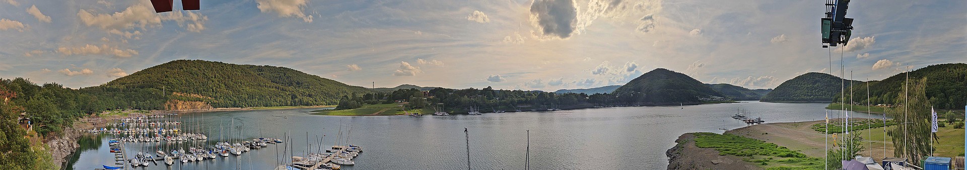 Archived image Webcam Lake Eder: Sailing Harbour Rehbach