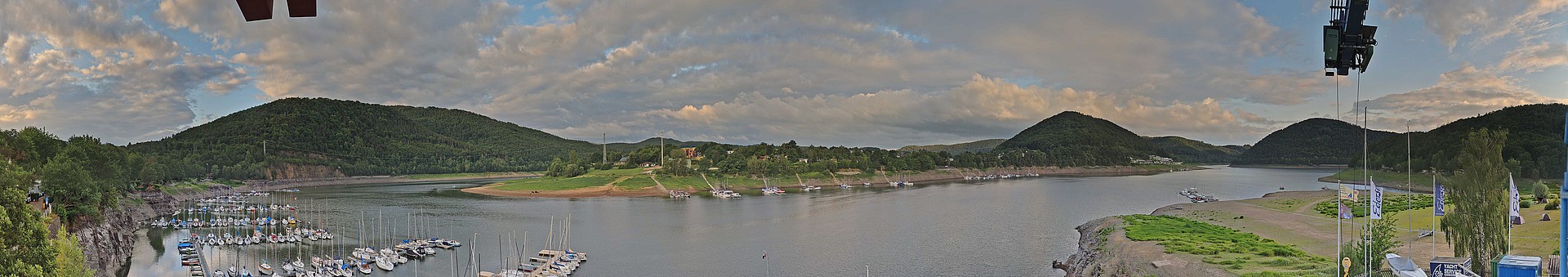 Archived image Webcam Lake Eder: Sailing Harbour Rehbach