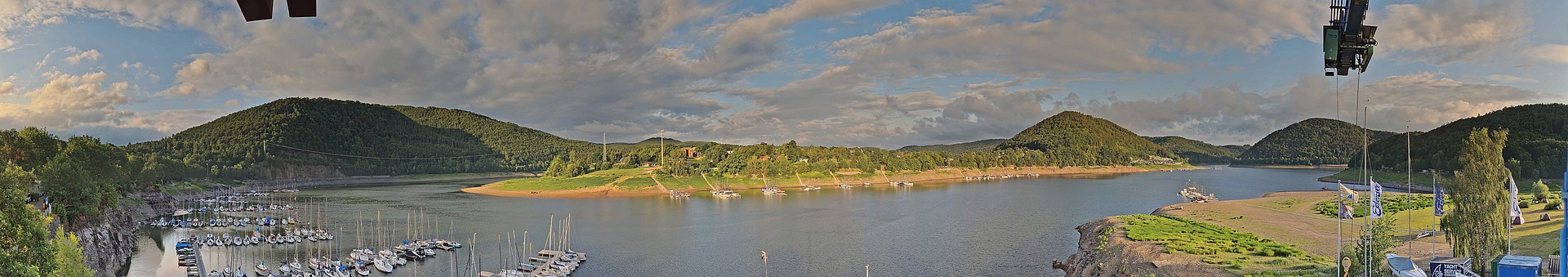 Archived image Webcam Lake Eder: Sailing Harbour Rehbach