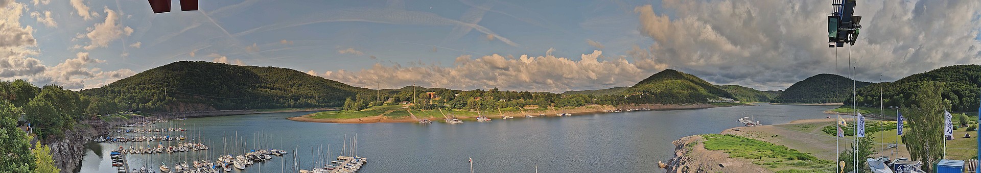 Archived image Webcam Lake Eder: Sailing Harbour Rehbach