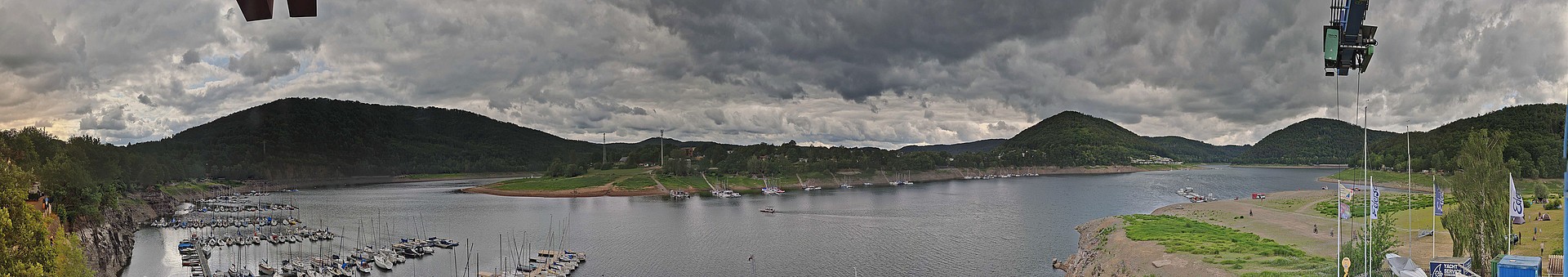 Archived image Webcam Lake Eder: Sailing Harbour Rehbach