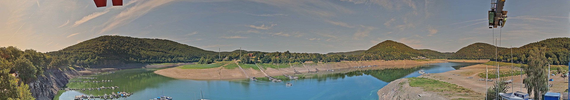 Archived image Webcam Lake Eder: Sailing Harbour Rehbach