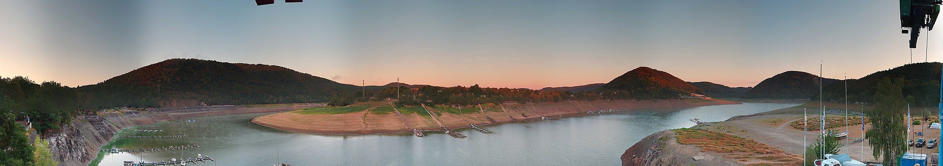 Archived image Webcam Lake Eder: Sailing Harbour Rehbach