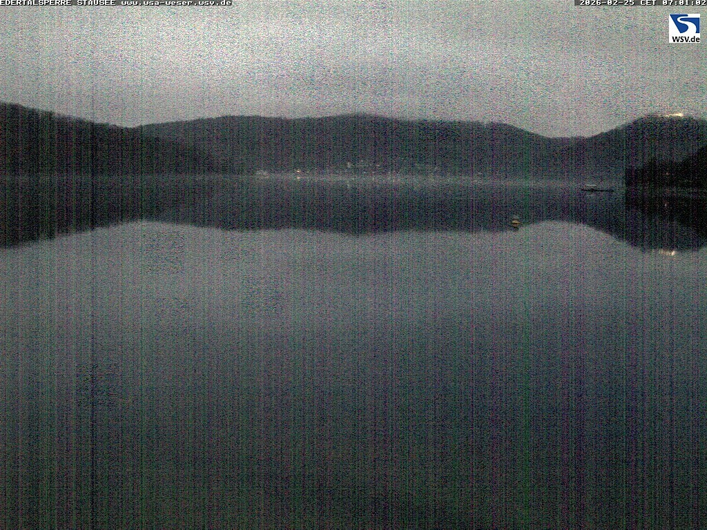 Archived image Webcam Lake Eder: View from Dam