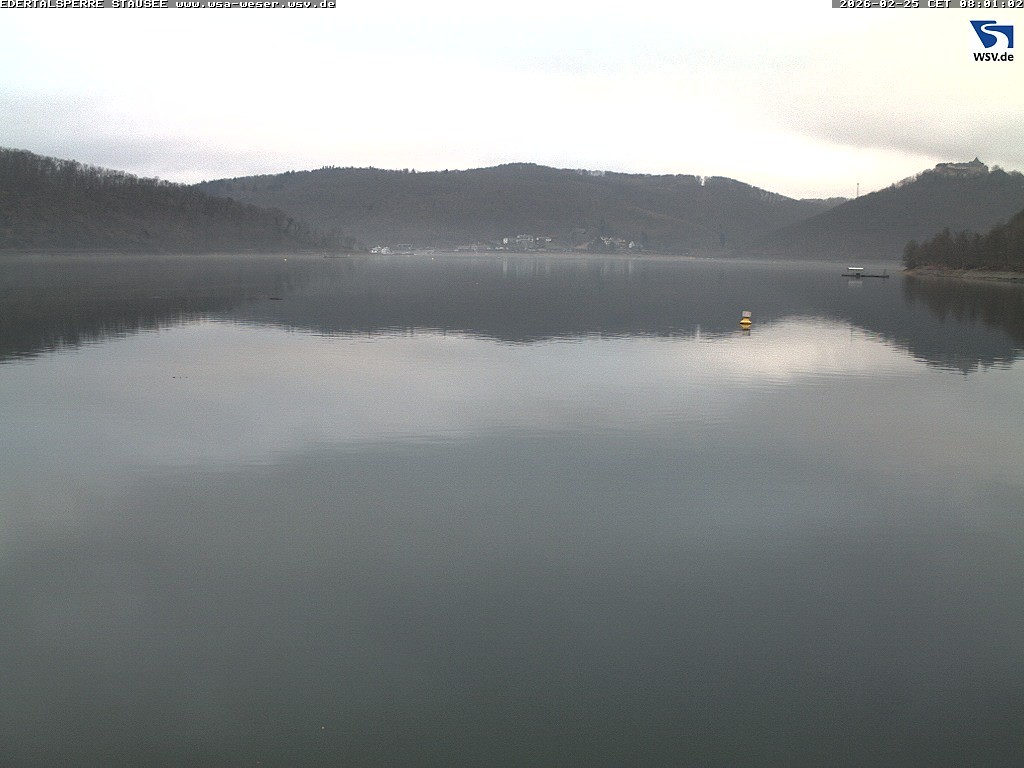 Archived image Webcam Lake Eder: View from Dam
