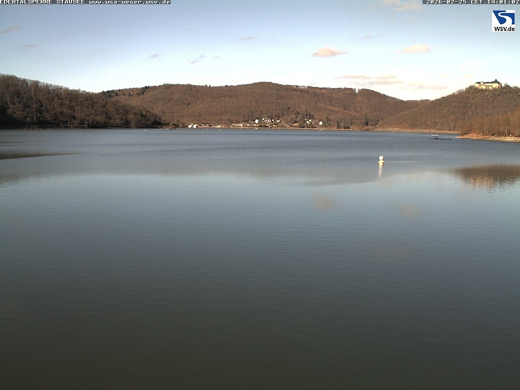 Archived image Webcam Lake Eder: View from Dam