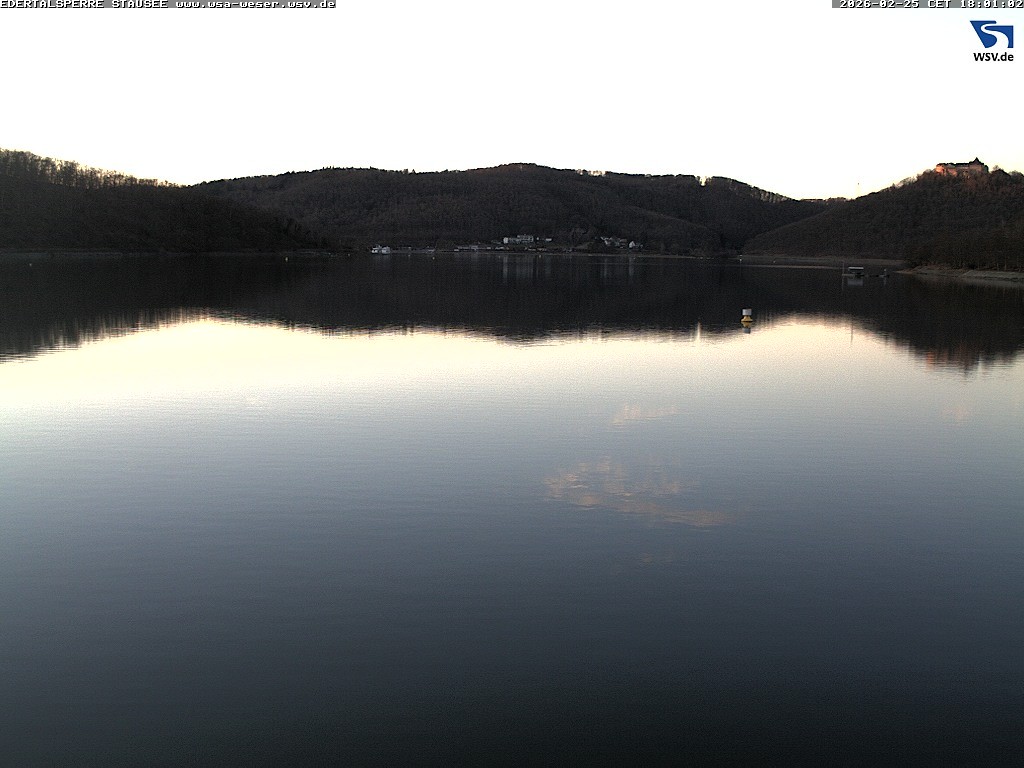 Archived image Webcam Lake Eder: View from Dam