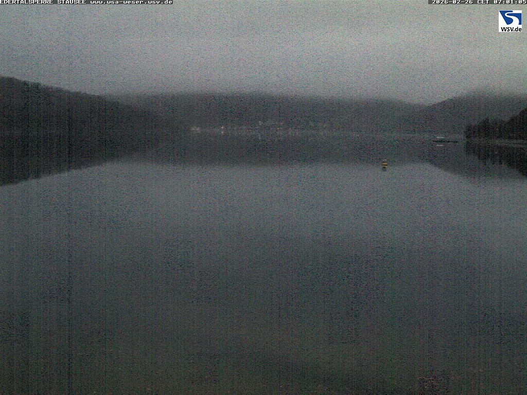 Archived image Webcam Lake Eder: View from Dam