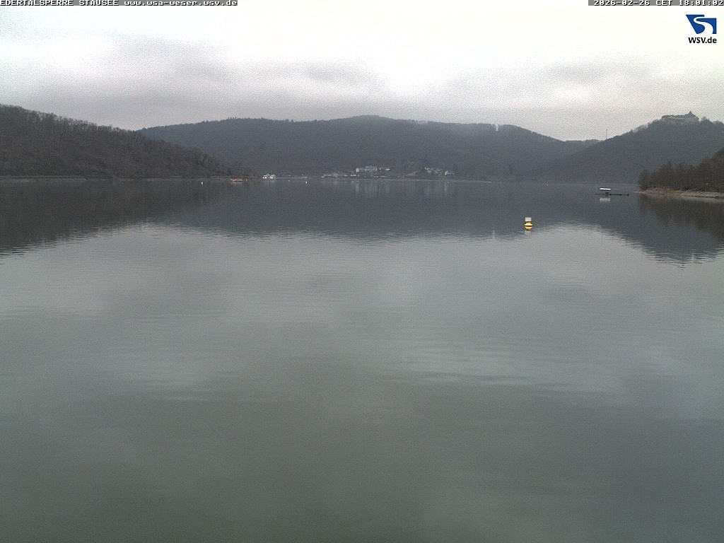 Archived image Webcam Lake Eder: View from Dam