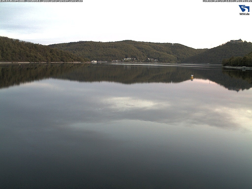 Archiv Foto Webcam Edertalsperre: Blick auf den Edersee